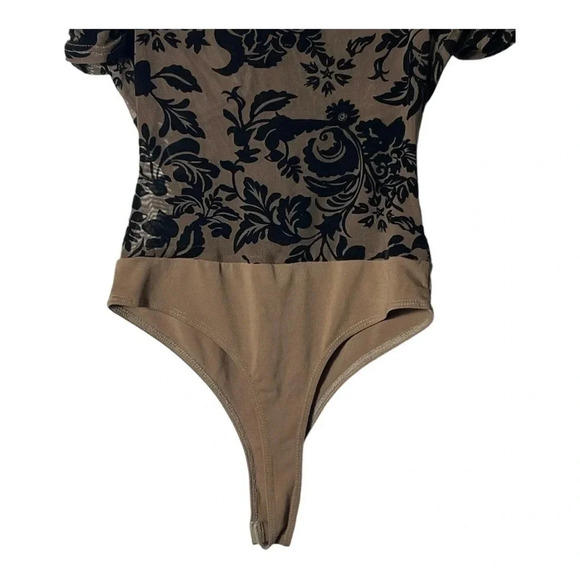 2009. WINDSOR CORSET BODYSUIT BROWN/BLACK‎ SHEER AND VELVET PADDED SIZE XSMALL - Picture 7 of 7